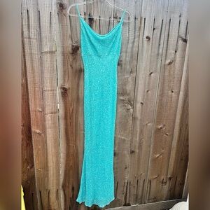 Vintage Cache 90s Y2k Fairy Formal Prom Gown Silk Beaded Sequin Dress NEW 4